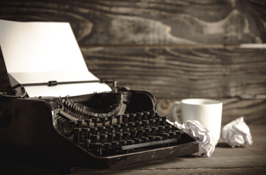 old fashioned typewriter as decoration